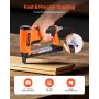 VEVOR Pneumatic Staple Gun, 21 Gauge Air Upholstery Stapler for 80 Series Fine Wire Staples 12.8mm Crown 6mm -16mm Length, Max 1