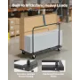 VEVOR Drywall Cart Dolly, 816 kg Load Capacity, Steel Panel Truck Cart with 12.5 mm Swivel Casters, Lumber Drywall Dolly with Ti