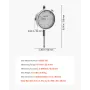 urskive testindikator, 0,03 mm nøjagtighed, 0-25,4 mm
