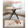 5-Piece Dining Table Set, Space-Saving Round Kitchen Table with 4 Upholstered Orange Chairs, PU Leather Cushions, Modern Wood-To