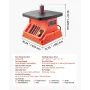 Oscillating Spindle Sander, 2000RPM Benchtop Spindle Sander with 6 Sleeves (12.7–76.2 mm), 16mm Stroke & 390 x 415 mm Wide Workt