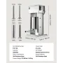 VEVOR Electric Sausage Stuffer, 22 LBS / 10 L Vertical Meat Stuffer, Stepless Speed Control and Foot Pedal, Stainless Steel Heav