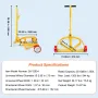 208.2 L Drum Dolly, 544.3 kg Load Capacity, Barrel Dolly Cart Drum Caddy Round Dolly Steel Low Profile, Heavy Duty Steel Frame w