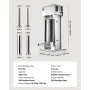 VEVOR Electric Sausage Stuffer, 33 LBS / 15 L Vertical Meat Stuffer, Stepless Speed Control and Foot Pedal, Stainless Steel Heav