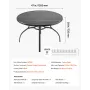 VEVOR Outdoor Patio Dining Table, 120cm Round Metal Steel Slat Backyard Bistro Tables, with 38mm Umbrella Hole, Outside All-Weat