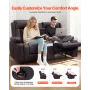 Loveseat hvilesofa, manuel hvilesofa med midterkonsol, PU
