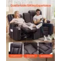 VEVOR Loveseat hvilesofa, manuel hvilesofa med midterkonsol, PU imiteret læder hvilesofa med USB-porte, kopholder