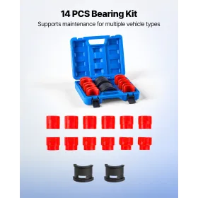 VEVOR Bearing Press Kit, 14 Pcs, Bearing Race and Seal Driver Set with Bushings and Adapters, Bushing Driver Tool Set, Heavy Dut