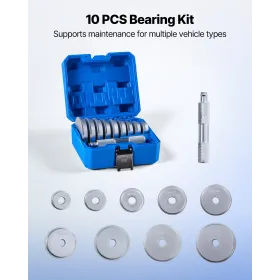 VEVOR Bearing Press Kit, 10 Pcs, Bearing Race and Seal Driver Set with 9 Bushings and Handle Shaft, Bushing Driver Tool Set, Hea