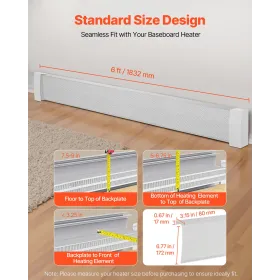 Baseboard Heater Covers, Premium Series 1832 mm Standard