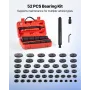 VEVOR Bearing Press Kit, 52 Pcs, Bearing Race and Seal Driver Set with 49 Bushings and Handle Shaft, Bushing Driver Tool Set, He