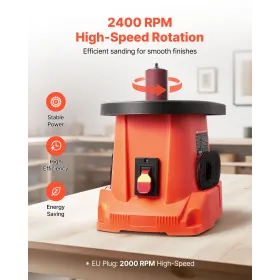 VEVOR Oscillating Spindle Sander, 2000RPM Benchtop Spindle Sander with 6 Sleeves (12.7–76.2 mm), 16mm Stroke & 397 x 295 mm Cast