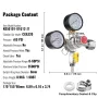 Double Gauge Regulator, CO2 Regulator Gauge with 0-60PSI, Heavy Duty CO2 Gauge Gas System, Draft Beer Regulator with Check Valve