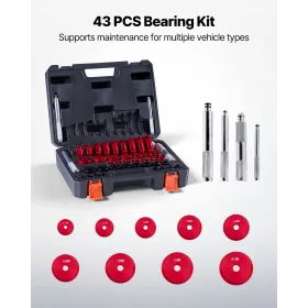 VEVOR Bearing Press Kit, 43 Pcs, Bearing Race and Seal Driver Set with 39 Bushings & Handle Shafts, Bushing Driver Tool Set, Hea