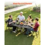 udendørs gårdhave spisebord, 150 cm langt rektangulært metal