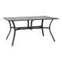 Outdoor Patio Dining Table, 150cm Long Rectangular Metal Steel Slat Backyard Bistro Tables for 4-6, with 38mm Umbrella Hole, All