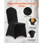 VEVOR 150 stk Sort stolebetræk, polyester spandex stolebetræk, strækbetræk til bryllupsfest middagsbanket flad foran