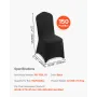 VEVOR 150 Pcs Black Chair Covers, Polyester Spandex Chair Cover, Stretch Slipcovers for Wedding Party Dining Banquet Flat-Front 