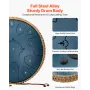 VEVOR Steel Tongue Drum, 33cm 15 Notes Rain Drum for Outside Garden, C Major Musical Drums with Music Book & Mallets, Percussion