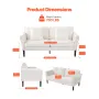 Loveseat Sofa, 176 cm Small Sofa Couch for Living Room, Velvet Fabric 2-Seats Couch with Sinuous Spring, Soft Cushions and Sturd