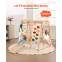 VEVOR Indoor Jungle Gym, 7-in-1 Toddler Indoor Playground, 109 x 120 x 119.5 cm, with Wood and Rope Ladder, Net Ladder, Swing, M