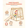 VEVOR Indoor Jungle Gym, 7-in-1 Toddler Indoor Playground, 109 x 120 x 119.5 cm, with Wood and Rope Ladder, Net Ladder, Swing, M
