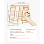 VEVOR Indoor Jungle Gym, 7-in-1 Toddler Indoor Playground, 109 x 120 x 119.5 cm, with Wood and Rope Ladder, Net Ladder, Swing, M