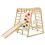 VEVOR Indendørs Jungle Gym, 7-i-1 Indendørs legeplads til småbørn, 109 x 120 x 119,5 cm, med træ- og rebstige, netstige, gynge,
