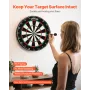 Dart Board, High-Grade Self-Healing Sisal Fiber Dartboard with Staple-Free Bullseye, Blade Wire & Rotating Number Ring, 450mm Pr