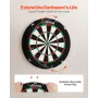 Dart Board, High-Grade Self-Healing Sisal Fiber Dartboard with Staple-Free Bullseye, Blade Wire & Rotating Number Ring, 450mm Pr