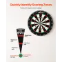 Dart Board, High-Grade Self-Healing Sisal Fiber Dartboard with Staple-Free Bullseye, Blade Wire & Rotating Number Ring, 450mm Pr