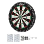 Dart Board, High-Grade Self-Healing Sisal Fiber Dartboard with Staple-Free Bullseye, Blade Wire & Rotating Number Ring, 450mm Pr