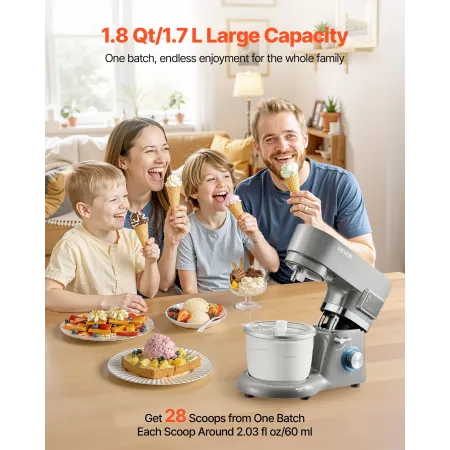 ismaskine, 1,7 l kapacitet, 6-trins elektrisk standmixer, med