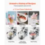 Ice Cream Maker, 1.7 L Capacity, 6-Speed Electric Stand Mixer, with LED Digital Display & Timer, Mixing Paddle, Dough Hook, Spla