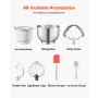 Ice Cream Maker, 1.7 L Capacity, 6-Speed Electric Stand Mixer, with LED Digital Display & Timer, Mixing Paddle, Dough Hook, Spla