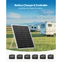VEVOR 25W 12V Solar Panel Batterioplader, Solar Battery Trickle Charger Maintainer med Intelligent MPPT Controller & Justerbar
