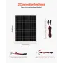 VEVOR 25W 12V Solar Panel Batterioplader, Solar Battery Trickle Charger Maintainer med Intelligent MPPT Controller & Justerbar