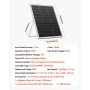 VEVOR 25W 12V Solar Panel Battery Charger, Solar Battery Trickle Charger Maintainer with Intelligent MPPT Controller & Adjustabl