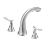 Roman Tub Faucet, 3 Hole Waterfall Bathtub Faucet, Gooseneck Bath Tubs Faucets Set with 2 Handles, Deck Mount Bath Tub Faucets S