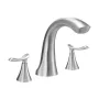 Roman Tub Faucet, 3 Hole Waterfall Bathtub Faucet, Gooseneck Bath Tubs Faucets Set with 2 Handles, Deck Mount Bath Tub Faucets S