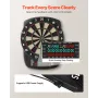 VEVOR elektronisk dartskive, 336 mm dartskive med 43 spil og 200+ variationer for op til 8 spillere, 6 dartskafter med flig