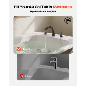 VEVOR Roman Tub Faucet, Gooseneck Bath Tubs Faucets Set with 2 Handles, Roman Tub Faucets Deck Mount for Baby Care, Adult Bathin