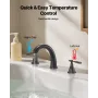 Roman Tub Faucet, Gooseneck Bath Tubs Faucets Set with 2 Handles, Roman Tub Faucets Deck Mount for Baby Care, Adult Bathing, 3 H