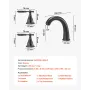 Roman Tub Faucet, Gooseneck Bath Tubs Faucets Set with 2 Handles, Roman Tub Faucets Deck Mount for Baby Care, Adult Bathing, 3 H