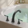 Roman Tub Faucet, Gooseneck Bath Tubs Faucets Set with 2 Handles, Roman Tub Faucets Deck Mount for Baby Care, Adult Bathing, 3 H