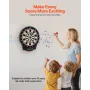 VEVOR elektronisk dartskive, 391 mm dartskive med 43 spil og 320+ variationer for op til 8 spillere, 6 dartskafter med flig