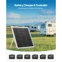 VEVOR 20W 12V Solar Panel Batterioplader, Solar Battery Trickle Charger Maintainer med Intelligent MPPT Controller & Justerbar