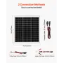 VEVOR 20W 12V Solar Panel Batterioplader, Solar Battery Trickle Charger Maintainer med Intelligent MPPT Controller & Justerbar