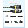 XLR Cable 7.62 m, 6 Pack, Shielded Balanced DMX Male to Female Microphone Cables, Gold-Plated 3-Pin XLR Mic Speaker Cord Wires, 