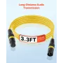 XLR-kabel 1 m, 10 pakke, afskærmet balanceret DMX han- til